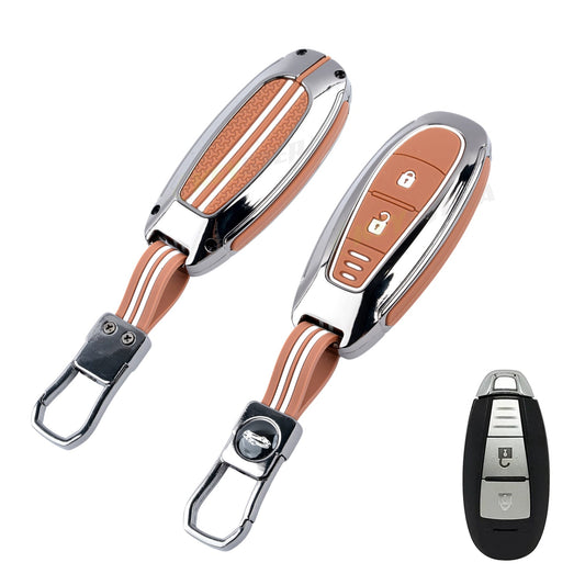 Metal Key Cover Compatible For Suzuki : Baleno, Ciaz, Ignis, S-Cross, Grand Vitara, Brezza & Toyota Urban Cruiser