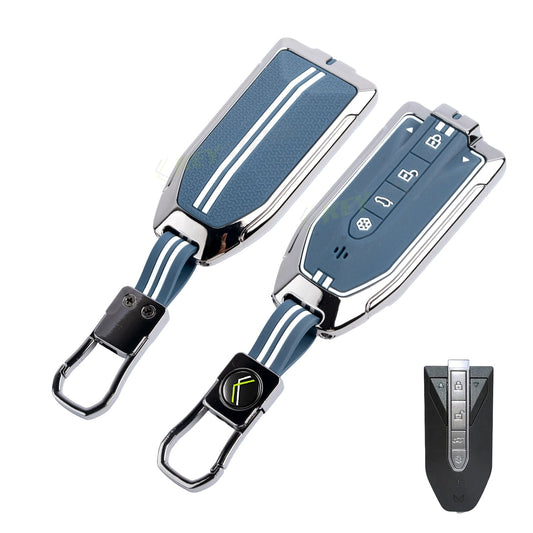 Metal Silicone Key Cover with keychain Compatible For Mahindra XEV 9e, BE 6e & 7XO (6 Button)