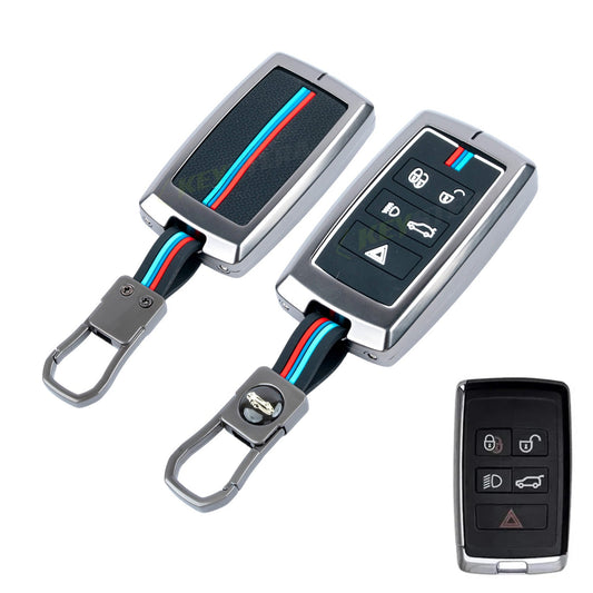 metal silicon Car Key Cover Compatible For Land Rover | Range Rover | Jaguar 5 Button Smart Key