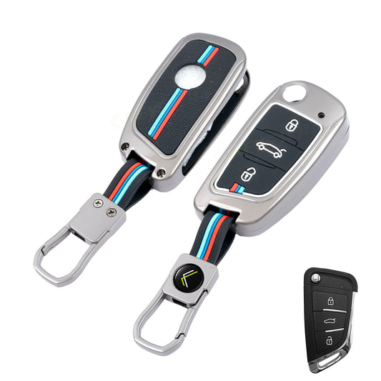 Metal Key Cover With Key Chain Compatible With B29 Model Universal Flip Key