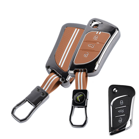 Metal Key Cover With Key Chain Compatible With LX-B30 Model Universal Flip Key