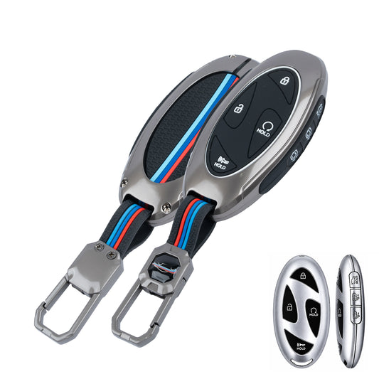 Metal Silicone Car Key Cover Compatible For Hyundai Venue 2026 3-Button Smart Key