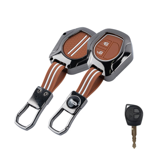 Metal Key Cover Compatible For Suzuki: Swift, Dzire, WagonR, Brezza, Grand Vitara, Fronx, Jimny, XL6, Ignis, Ertiga, Baleno,Celerio,Ciaz