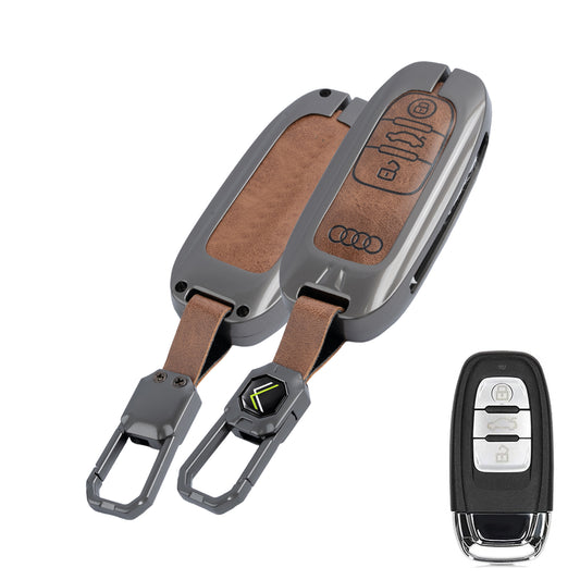Metal Car Key Cover Compatible For AUDI A3 | A4 | A5 | Q3 | Q5 | Q7 | Q8 (3 Button Smart Key)