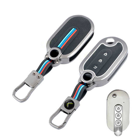 Metal Silicone Key Cover Compatible for MG Comet EV Electric 3 Button Flip Key (Base VARIENT)