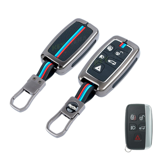 metal silicon Car Key Cover Compatible For Land Rover | Range Rover | Jaguar 5 Button Smart Key