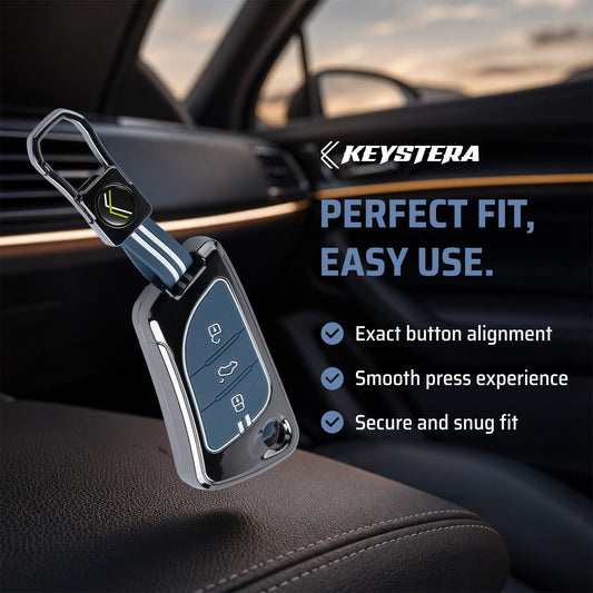 Metal Key Cover With Key Chain Compatible With LX-B30 Model Universal Flip Key