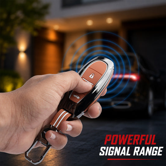 Metal Sapphire Brown Car Key Cover Compatible For Suzuki: Baleno, Ciaz, Grand Vitara, Brezza, S Cross, Swift, Ignis, XL6, Fronx, Jimny, Grand Vitara