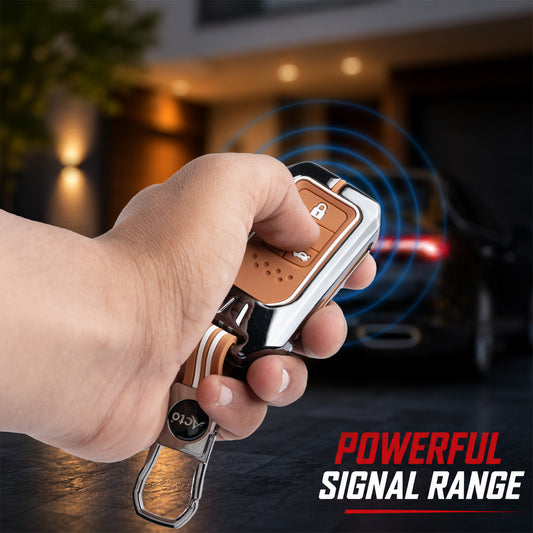Metal Sapphire Key Cover With Key Chain Compatible with Honda : City, Civic, Jazz, Brio, Amaze, Cr-v, Wr-v, Br-v, Mobilio (4B Smart Key)