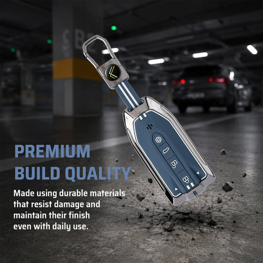 Metal Silicone Key Cover with keychain Compatible For Mahindra XEV 9e, BE 6e & 7XO (6 Button)