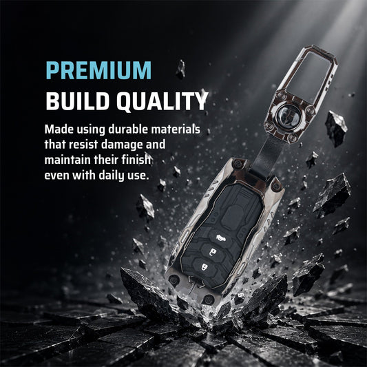 Metal Transformer Key Cover Compatible For Honda: City, Civic, Jazz, Brio, Amaze, Cr-v, Wr-v, Br-v, Mobilio 3 Button Smart Key