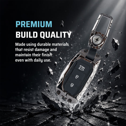 Transformer Metal Key Cover Compatible For Hyundai: i20, Creta, Venue, Tucson, Alcazar, Verna, Xcent, Aura, Elantra, Nios, I-10 Grand,Exter