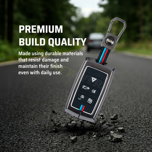 metal silicon Car Key Cover Compatible For Land Rover | Range Rover | Jaguar 5 Button Smart Key
