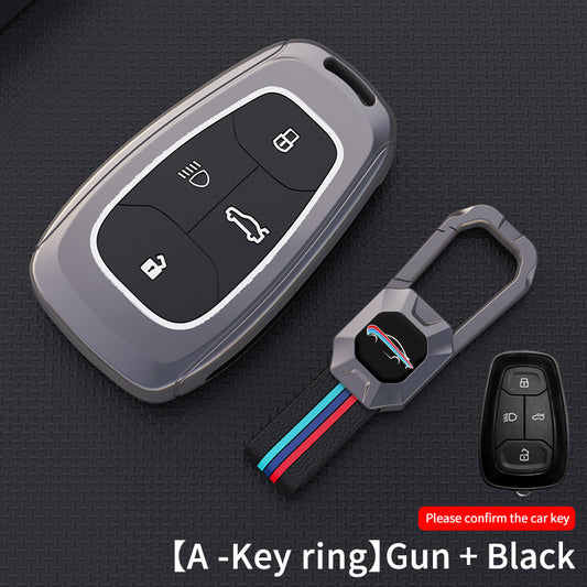 Metal Silicone Car Key Cover Compatible For Tata: Nexon, Harrier,Tiago, Tigor BS6, Tigor EV, Safari 2021, Altroz, Safari Gold, Gravitas, Punch