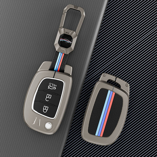 Metal Silicone Key Cover Compatible For Hyundai : Creta, Venue, Tucson, Alcazar, I20, Grand i10, Aura, Xcent, Exter