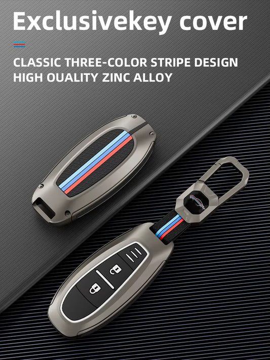 Metal Silicone Car Key Cover Compatible For Suzuki: Baleno, Ciaz, Ignis, S-Cross, Grand Vitara, Brezza & Toyota Urban Cruiser (3 Button smart key)