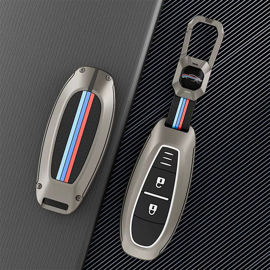Metal Silicone Car Key Cover Compatible For Suzuki: Baleno, Ciaz, Ignis, S-Cross, Grand Vitara, Brezza & Toyota Urban Cruiser (3 Button smart key)