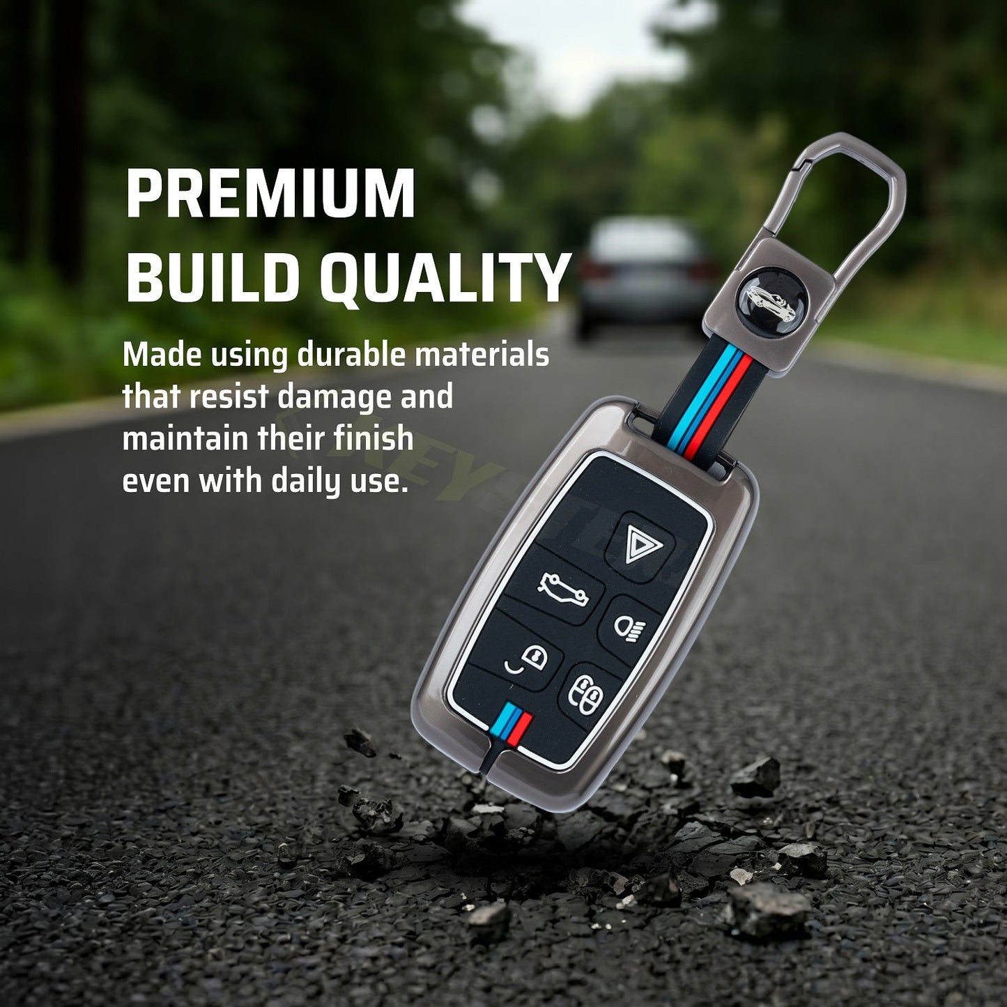 metal silicon Car Key Cover Compatible For Land Rover | Range Rover | Jaguar 5 Button Smart Key
