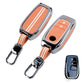 Metal Sapphire Key Cover With Key Chain Compatible with Toyota: Innova Crysta, Innova HyCross, Hilux (2 button smart key)