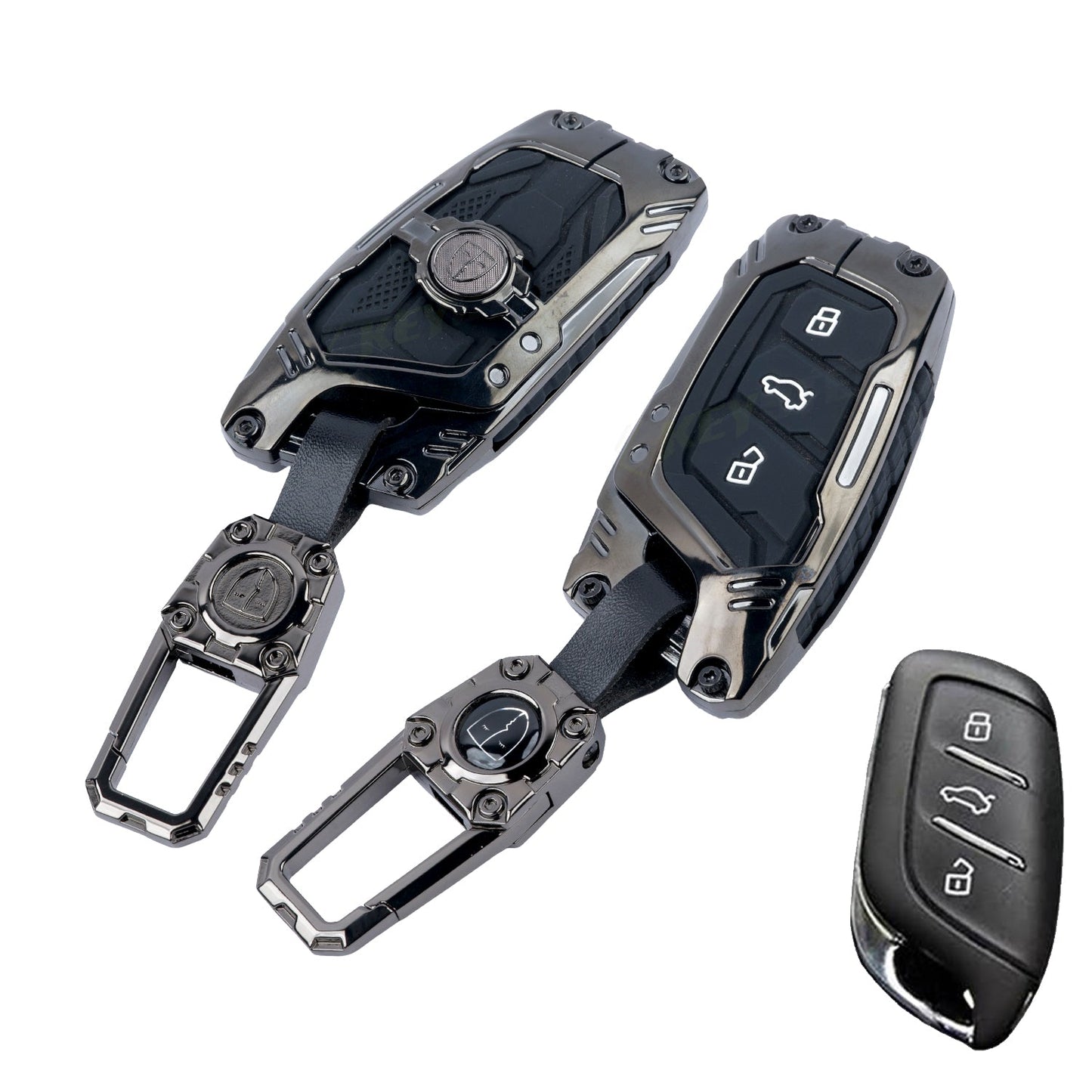 Transformer Car Key Cover Compatible For MG Astor, MG ZS EV (3 Button smart key)