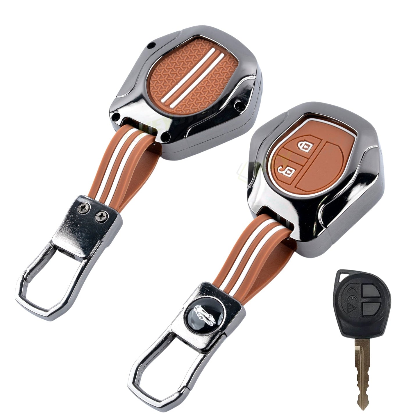 Metal Key Cover Compatible For Suzuki: Swift, Dzire, WagonR, Brezza, Grand Vitara, Fronx, Jimny, XL6, Ignis, Ertiga, Baleno,Celerio,Ciaz