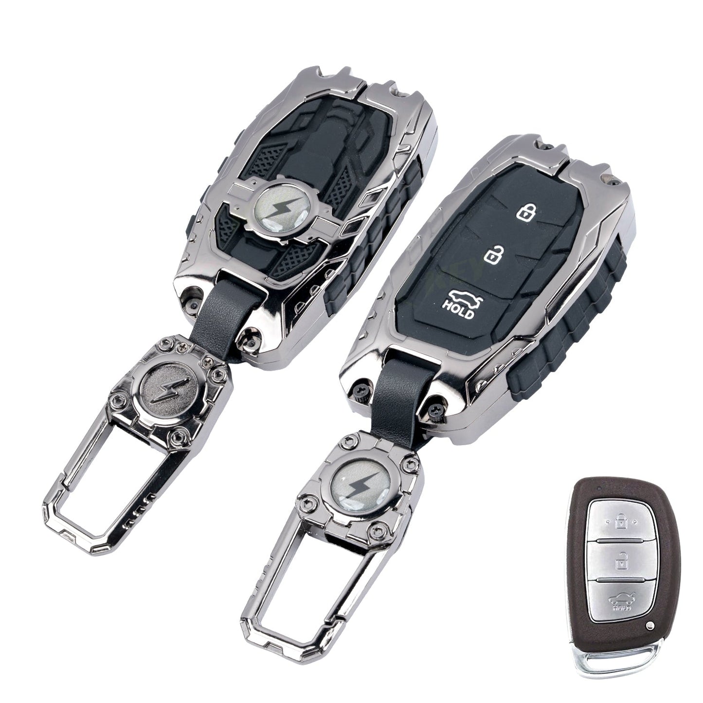 Transformer Metal Key Cover Compatible For Hyundai: i20, Creta, Venue, Tucson, Alcazar, Verna, Xcent, Aura, Elantra, Nios, I-10 Grand,Exter