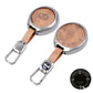 Metal Leather Brown Car Key Cover Compatible For TATA Harrier EV 4 button Smart Key.