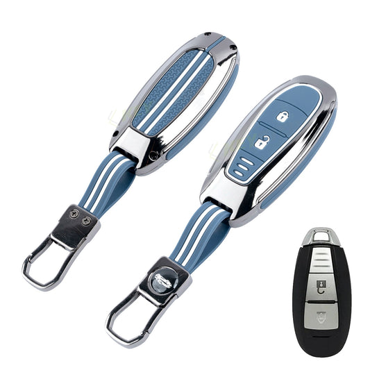 Metal Key Cover Compatible For Suzuki: Baleno, Ciaz, Ignis, S-Cross, Grand Vitara, Brezza & Toyota Urban Cruiser (3 Button smart key)