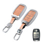 Metal Leather Brown kia : Seltos, Sonet, Carens, Seltos x line, Carnival (4 button smart key)