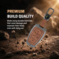 Metal Leather Brown Car Key Cover Compatible For Tata: Nexon, Harrier,Tiago, Tigor BS6, Tigor EV, Safari 2021, Altroz, Safari Gold, Gravitas, Punch
