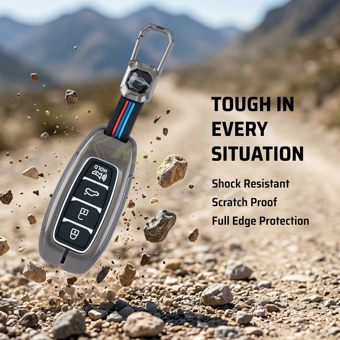 Metal Silicone Key Cover Compatible for New Hyundai New Verna | Verna 2020 Smart Key (4 Button Smart key)