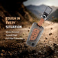 Metal Leather Brown Car Key Cover Compatible For Toyota: Innova Crysta, Corolla Altis. (3 button flip key)