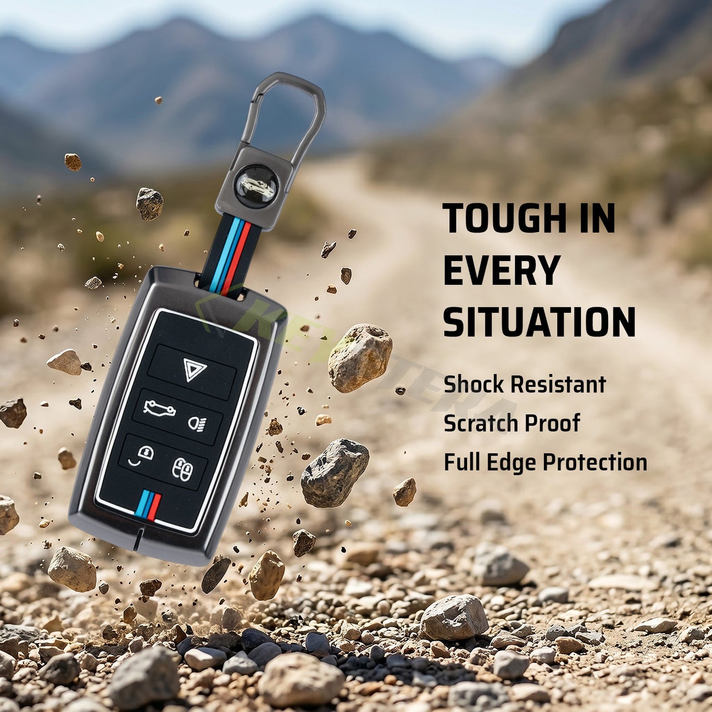 metal silicon Car Key Cover Compatible For Land Rover | Range Rover | Jaguar 5 Button Smart Key