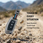 Metal Silicone Key Cover Compatible for Ford EcoSport | Aspire | Freestyle Flip Key only (3 Button Flip Key)