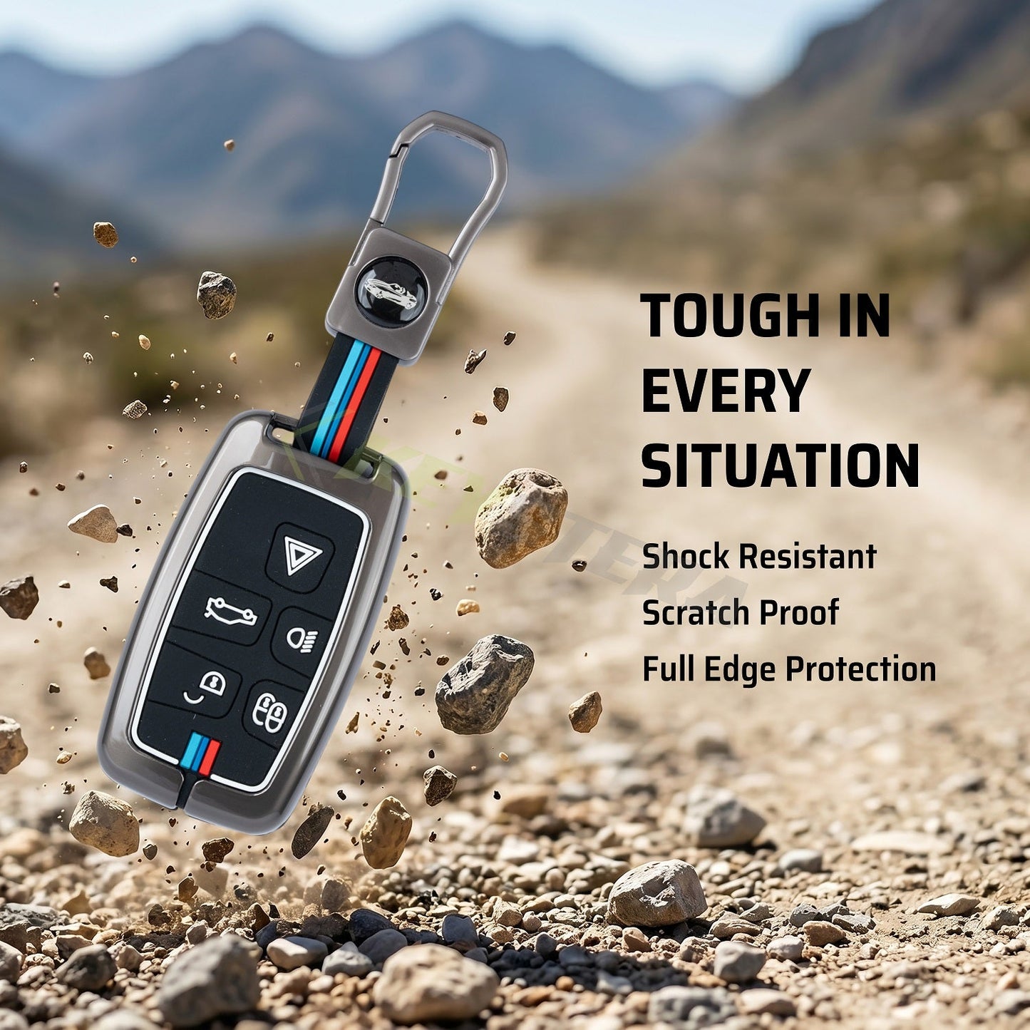 metal silicon Car Key Cover Compatible For Land Rover | Range Rover | Jaguar 5 Button Smart Key