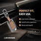 Metal Leather Brown Car Key Cover Compatible For Skoda : Octavia, Fabia, Laura, Superb, Rapid, Yeti & Volkswagen : Polo, Vento, Jetta, Ameo (3 Button Flip Key)