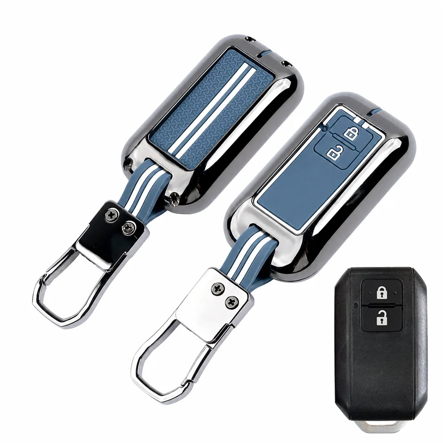 Metal Key Cover Compatible For Suzuki:Swift, Dzire, Baleno, Ertiga, Grand Vitara, Brezza, Fronx, Jimny XL6, & Toyota:Glanza, Urban Cruiser Hyryder