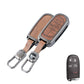 Metal Leather Brown Car Key Cover Compatible For Jeep Compass Smart Key