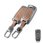 Metal Leather Brown car Key Cover Compatible For Tata: Nexon, Harrier, Safari, Altroz, Punch, Tiago, Tigor, Zest, Bolt, Hexa (3 button Flip Key)