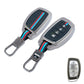 Metal Silicone Key Cover Compatible for Hyundai: Alcazar, Creta 2021 onwards (4 button smart key)