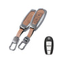 Metal Leather Brown Car Key Cover Compatible For Suzuki: Baleno, Ciaz, Grand Vitara, Brezza, S Cross, Swift, Ignis, XL6, Fronx, Jimny, Grand Vitara