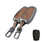 Metal Leather Brown Car Key Cover Compatible For Tata: Nexon, Harrier,Tiago, Tigor BS6, Tigor EV, Safari 2021, Altroz, Safari Gold, Gravitas, Punch