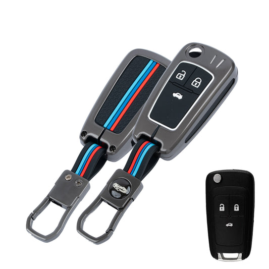 metal silicon Car Key Cover Compatible For Chevrolet Cruze | Chevrolet Beat | Avio | Spark Flip Key