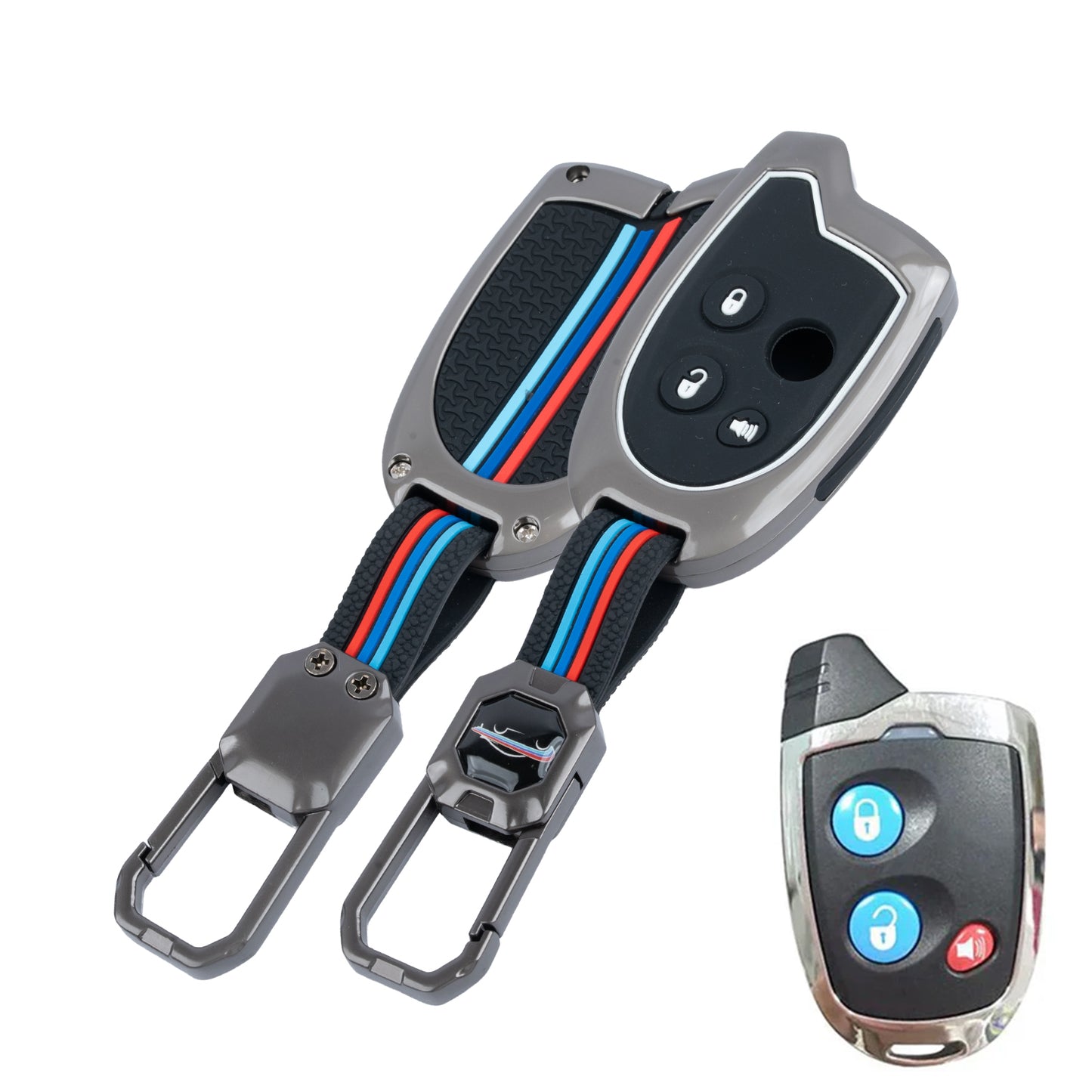 Metal Silicone Key Cover Compatible for Suzuki Nippon 3-Button Smart Key