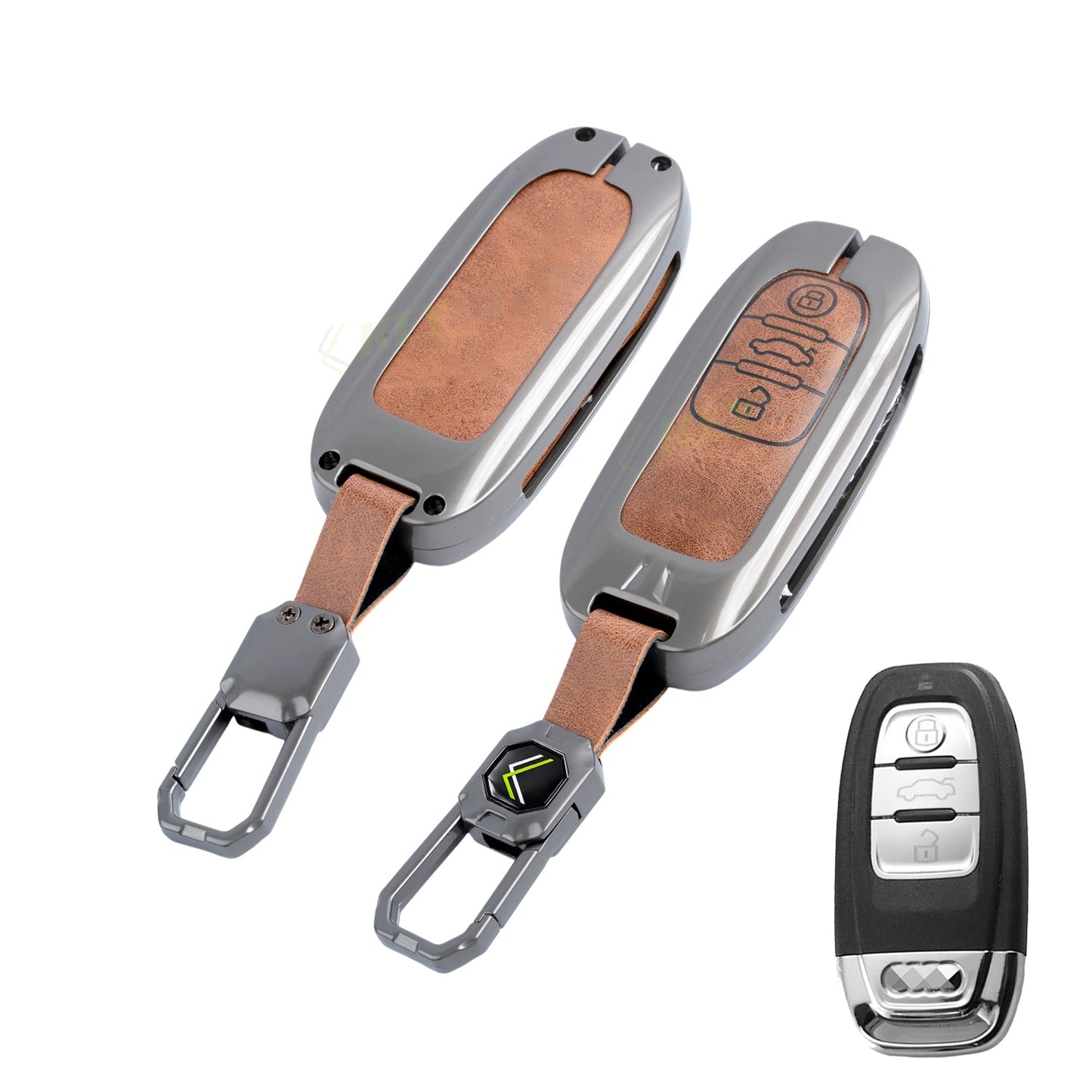 Keystera Metal Car Key Cover Compatible For AUDI A3 | A4 | A5 | Q3 | Q5 | Q7 | Q8 (3 Button Smart Key)