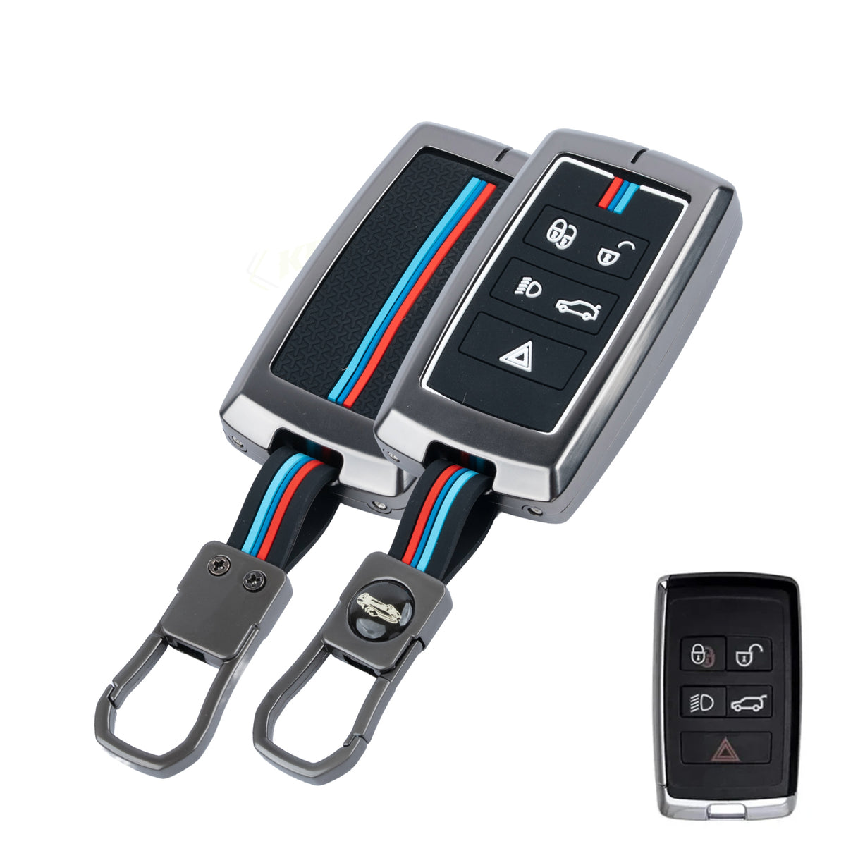 metal silicon Car Key Cover Compatible For Land Rover | Range Rover | Jaguar 5 Button Smart Key