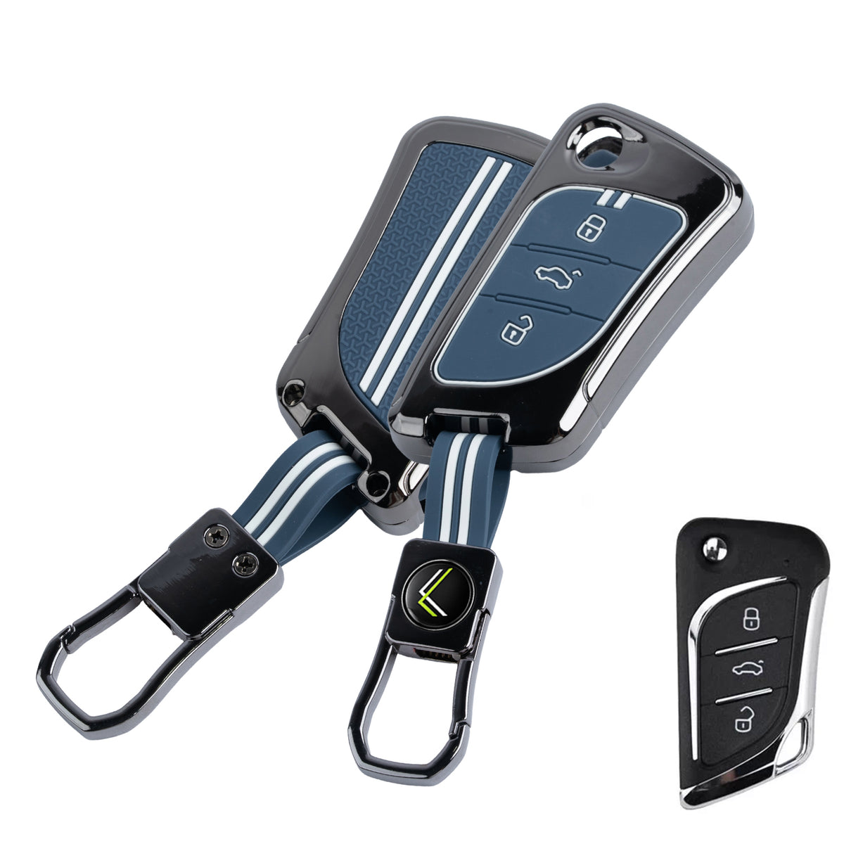 Metal Key Cover With Key Chain Compatible With LX-B30 Model Universal Flip Key