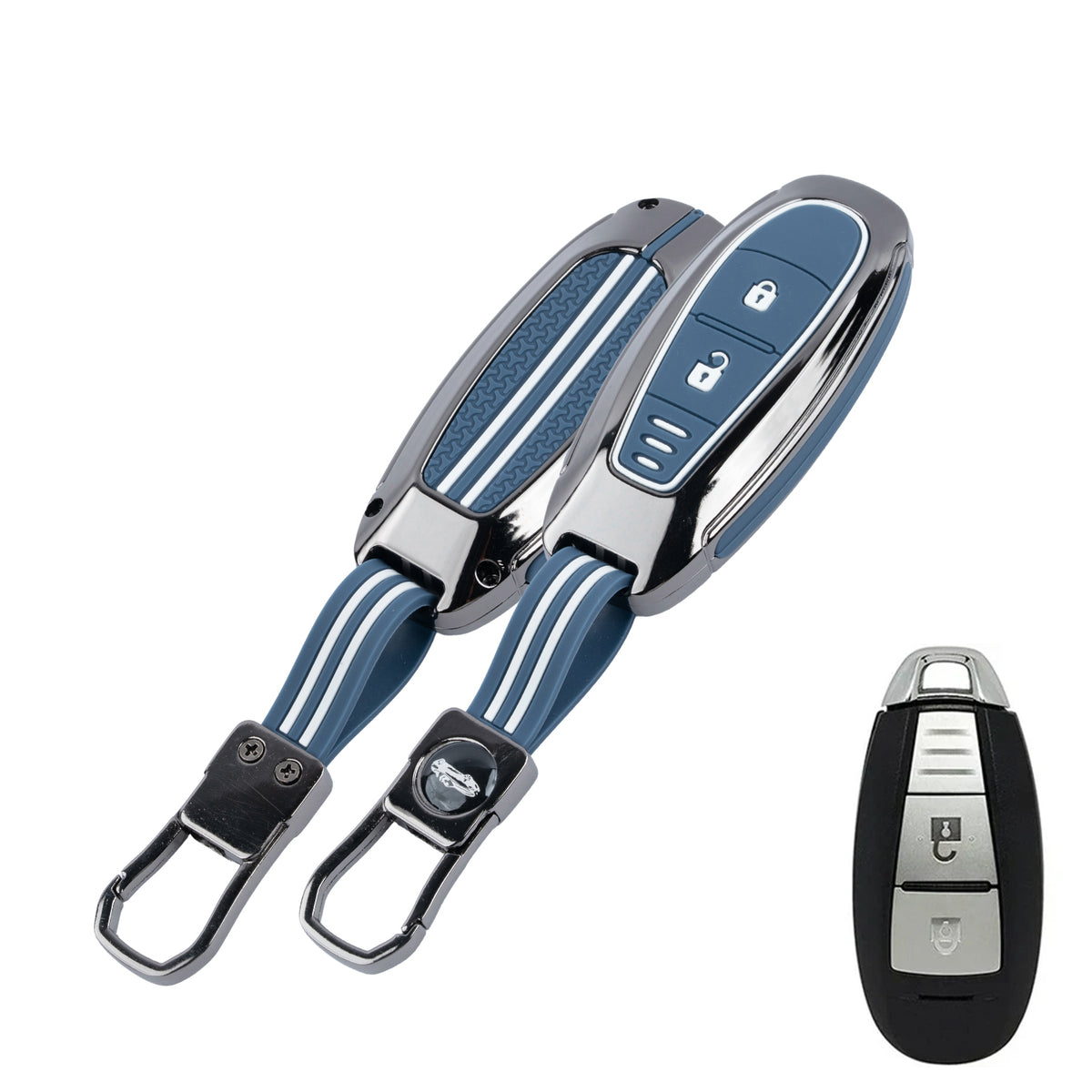Metal Key Cover Compatible For Suzuki: Baleno, Ciaz, Ignis, S-Cross, Grand Vitara, Brezza & Toyota Urban Cruiser (3 Button smart key)