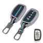 Metal Silicone Key Cover Compatible for Hyundai: i20, Creta, Venue, Tucson, Alcazar, Grand i10, Verna, Xcent, Aura, Elantra (4 button Smart Key)