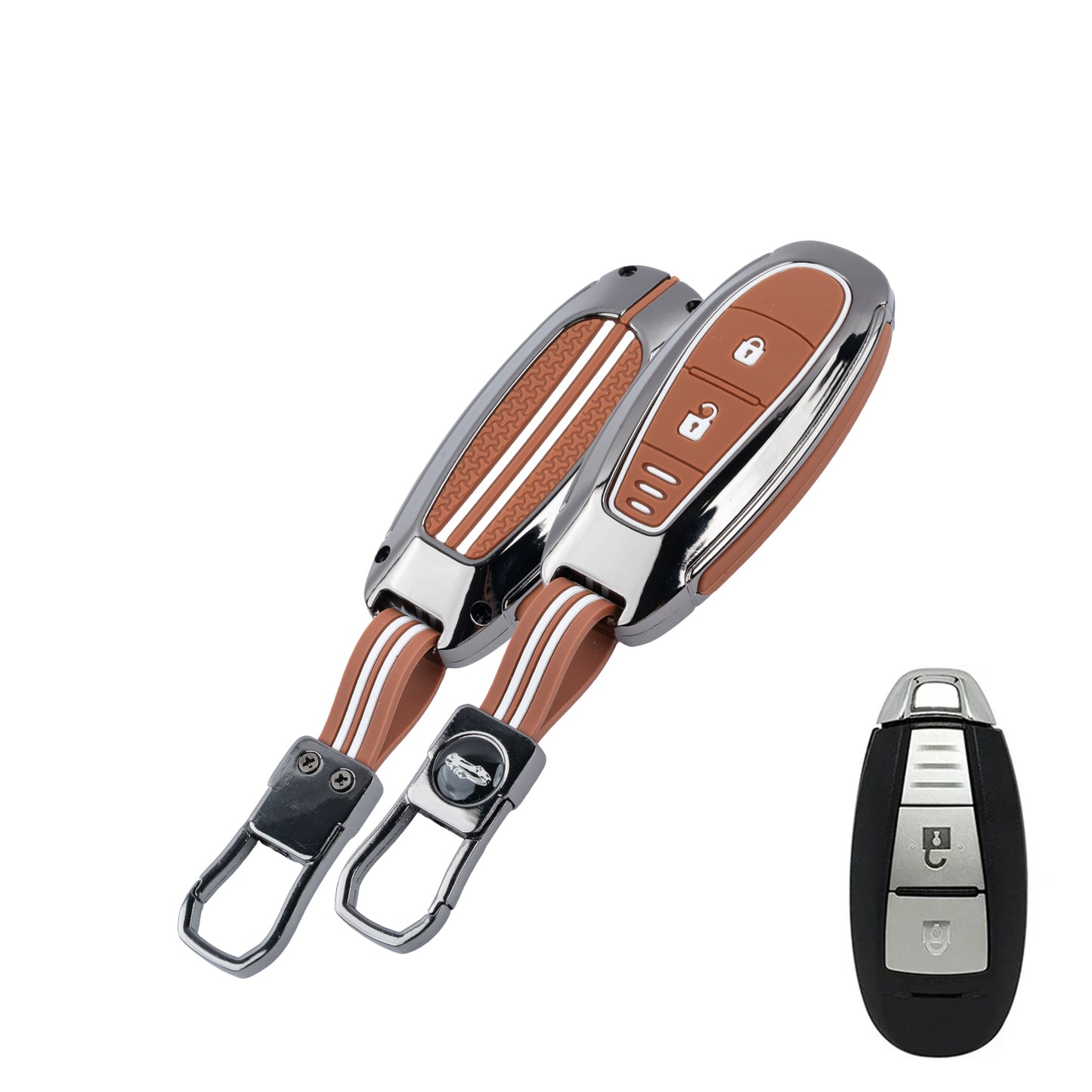 Metal  Key Cover Compatible For Suzuki : Baleno, Ciaz, Ignis, S-Cross, Grand Vitara, Brezza & Toyota Urban Cruiser